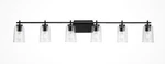Progress Lighting Adley 48.5" 6-LIGHT Matte Black Vanity Clear Glass Shade. Fixed Price $104.45.
