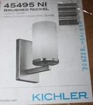 Kichler 45495NI Crosby 9" Tall Bathroom Wall Sconce - Brushed Nickel. Fixed Price $50.47.