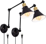 Dimmable Plug-in Wall Sconce With Swing Arms 2 Pack, 6FT Cord, Ul Listed. Fixed Price $91.99.