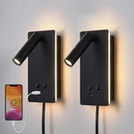 Moluola Led Wall Lamp Mounted Reading Lights Adjustable Headboard Plug. Fixed Price $135.04.