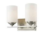 Z-lite 435-2V Nickel Bordeaux 2-LIGHT 11-3/8"W Bathroom Vanity. Fixed Price $86.80.