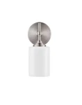 Home Decorators Ayelen 1-LIGHT Brushed Nickel Opal White Glass Wall Sconce. Fixed Price $12.00.