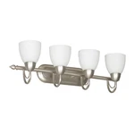 Sunset Lighting 30" 4-LIGHT Vanity Opal Glass, Satin Nickel Finish F2494-53. Fixed Price $49.99.