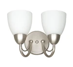 Sunset Lighting Wall Sconce 12" 2-LIGHT Opal Glass, Satin Nickel Finish F2472-53. Fixed Price $34.99.