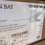 Hampton Bay Bellport 42 In. Matte White Flush Mount Ceiling Fan With Remote. Fixed Price $56.00.