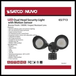 Satco 65-713 Dual Head Led Bronze Security Flood Light 3000K Motion Sensor. Fixed Price $113.99.