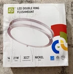 Asd 14" Led Flushmount Ceiling Light Double Ring 21W 3CCT 3000K-5000K. Fixed Price $23.75.