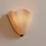Vintage Cream Glass Wall Sconce Iron Base Mid Century Lighting Fixture. Fixed Price $140.00.
