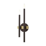 Livex Denmark Light Sconce, Bronze With Antique Brass Accents 15582-07. Fixed Price $155.96.