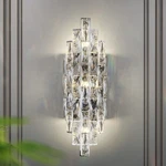 Modern Crystal Chrome Wall Sconces, Light Fixtures, Indoor Lamp, Va.... Fixed Price $217.77.