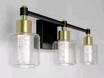 Artika Champagne Globe 26 3-LIGHT Black Gold Vanity Bar W/ Bubble Glass. Fixed Price $69.99.