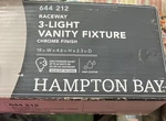 Raceway 3- Light Vanity Fixture Chrome Finish Hampton Bay 644212. Fixed Price $15.00.