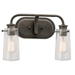 Kichler Braelyn Bath 2LT, Olde Bronze, Clear Seeded - 45458OZ. Fixed Price $194.99.