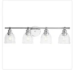 Progress Lighting Ambrose 29 4-LIGHT Polished Chrome Clear Glass VANITY(B566. Fixed Price $84.99.