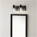 Hampton Bay Manor 15.3 In. 2-LIGHT Matte Black Industrial Bathroom Vanity. Fixed Price $39.49.