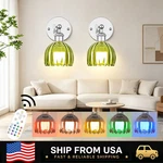 Letry 2 Pack Wall Sconce Green Tulip Glass Remote Control Rgb Vintage Lamp. Fixed Price $85.56.