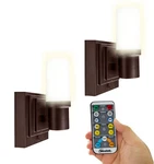 Westek Battery Operated Wall Sconce With Remote, 2PK Satin Bronze Finish. Fixed Price $19.99.