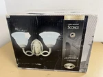 Hampton Bay - Wall Mount Sconce, French Scavo Glass, Light Crackle, 2002 New. Fixed Price $69.99.