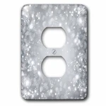 3DROSE White And Gray Sparkle Bokeh With Stars 2 Plug Outlet Cover, Multicolor. Fixed Price $13.95.