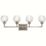 Kichler 45593AP Niles 33.25" 4-LIGHT Clear Seeded Bath Vanity In Antique Pewter. Fixed Price $274.97.