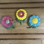 Vintage 1968 Jamar Mallory Studio Groovy Ceramic Flower Wall Art Set Of 3 Read. Fixed Price $59.99.