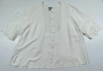 Maggie Barnes For Catherines Womans Plus Natural Linen Rayon 3/4 Sleeve Shirt 2X. Fixed Price $17.24.