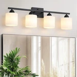 Vanity Lights 4 Matte Black Bathroom Mirror Fixtures E26 Mecgirn Milk Wall. Fixed Price $154.99.