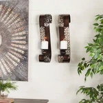 Brown Metal Leaf Wall Sconce With Scroll Designs (2- Pack). Fixed Price $48.47.