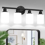Zarbitta 4-LIGHT Bathroom Fixtures, Black Modern Vanity Lights With Milky. Fixed Price $46.10.