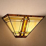 Capulina Tiffany Lamp Stained Glass Wall Sconce 2-LIGHT 12 Inches Wide Cream .... Fixed Price $120.66.