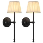 Kdg Cordless Wall Sconces Set Of 2, Small Black + Beige Lampshde (2 Pack). Fixed Price $102.57.