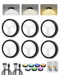 Loinsglim 6-PACK Puck Lights With Remote, 1800MAH Rechargeable Under Cabinet. Fixed Price $55.85.