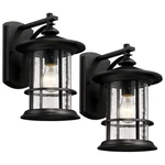 Micsiu 12.5" Textured Black Outdoor Wall Sconce Pack, Large Exterior Light .... Fixed Price $177.15.