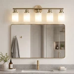 31" Gold Vanity Bathroom Mirror Wall Lamp 5 Lights Dressing Sconce Fixture. Fixed Price $68.99.