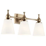 Kichler Cosabella 3 Bath Light, Champagne Bronze/etched White - 55092CPZ. Fixed Price $444.99.
