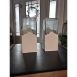 Pair Fredrick Ramond Art Deco Glass Block Wall Sconces Stepped Geometric. Fixed Price $995.00.