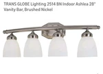 Trans Globe Lighting 2514 Bn Brushed Nickel Vanity 4-LIGHT 28X9". Fixed Price $65.00.