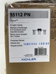 Kichler Ciona 24 In. 3-LIGHT Polished Nickel Vanity Round Ribbed Glass. Fixed Price $194.99.