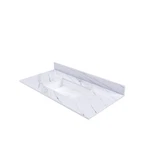 43" White Marble Vanity Top W/ Undermount Sink, 1 Holes, 4" Backsplash. Fixed Price $283.99.