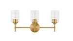 Hdc Ayelen 3-LIGHT Matte Brass Modern Bathroom Vanity With Clear Glass. Fixed Price $64.99.