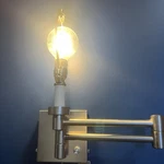 Possini Modern Swing Arm Wall Lamp, Brushed Nickel, Plug-in, Dimmable. Fixed Price $36.00.