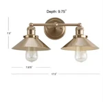 Jonathan JYL7430A August 17.5" 2-LIGHT Metal Brass Gold Bath Vanity New. Fixed Price $44.95.