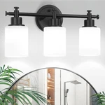 3-LIGHT Black Bathroom Fixtures, Modern Vanity Lights Over Mirror, Bath.... Fixed Price $48.84.