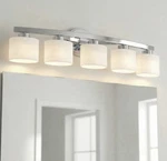 New Allen + Roth Merington 5-LIGHT Brushed Nickel Vanity Bathroom 37.5 Inch. Fixed Price $80.00.