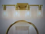 Deyidn Farmhouse 27.36 In. 4-LIGHT Gold Modern Industrial Indoor Vanity. Fixed Price $50.96.
