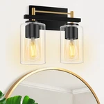 Letry Cylinder Glass 2-LIGHT Vanity E26 10.6IN Metal Bathroom Wall Sconce. Fixed Price $49.82.