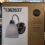 Project Source Wynfield Vanity Light Brushed Nickel With White Frosted Glass. Fixed Price $18.95.