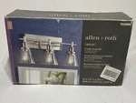 Allen Roth Shiloh 24IN 3LIGHT Brushed Nickel Transitional Vanity. Fixed Price $39.00.