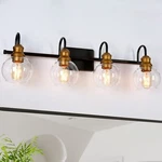 Laluz Bathroom Vanity Light, 4-LIGHT Black Fixtures With Oil R.... Fixed Price $200.15.