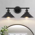 Goyeel 20.5 In. 2-LIGHT Matte Black Modern Vanity With Metal Shades. Fixed Price $35.99.